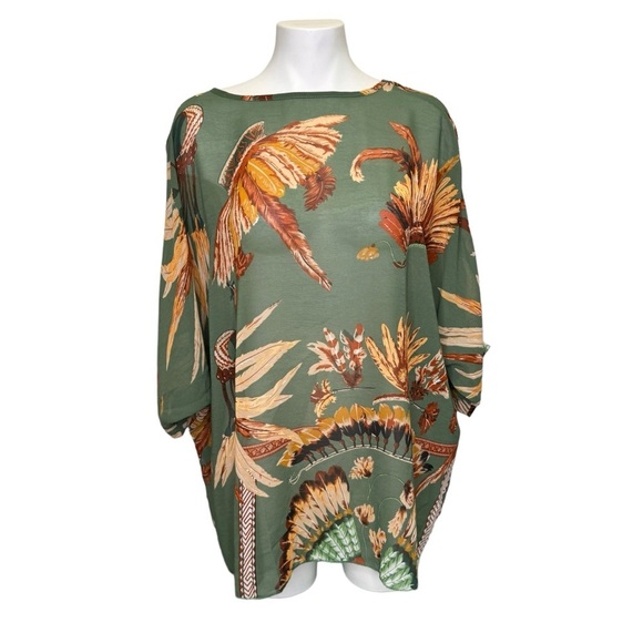 Poncho Kimono One Size Casual Short Sleeve Blouse Loose Round Collar - Picture 4 of 11